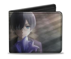 Black Butler Wallet, Bifold, Black Butler Ciel Phantomhive Pose and Logo Black W