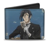 Black Butler Wallet, Bifold, Black Butler Sebastian Sky Scene Pose and Title Log