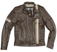 Black-Cafe London Barcelona Giacca in pelle motociclistica, marrone, taglia 56 per maschi