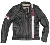 Black-Cafe London Barcelona Giacca in pelle motociclistica, nero, taglia 56 per maschi