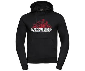 Black-Cafe London Fast Live Felpa, nero-rosso, taglia S per maschi