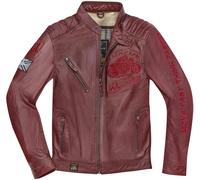 Black-Cafe London Istanbul Giacca di pelle da moto, rosso, Taglia 50