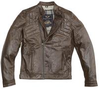 Black-Cafe London Philadelphia Giacca in pelle motociclistica, marrone, taglia 50 per maschi