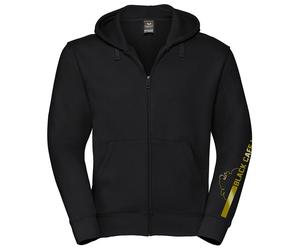 Black-Cafe London Retro Stripe Felpa con cappuccio zip, nero/oro, Taglia S