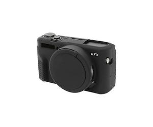 (Black) Canon PowerShot G7 X Mark II / G7X2 Soft Silicone Protective Case with Lens Cover