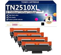 Black Cartuccia Toner di Ricambio TN2510XL Compatibile per Brother L2445DW L2447DW L2835DW HL-L2400DWE L2442DW L2400DW Stampanti,Black-4 pack