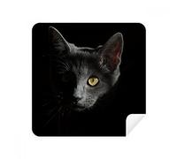 Black Cat Animal Wild stare Dark occhiali di pulizia del pulitore dello schermo in camoscio tessuto 2PCS