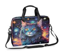 Black Cat Art - Valigetta per computer portatile da 15,7 pollici, con tracolla staccabile, borsa per computer portatile, borsa messenger