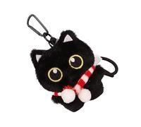 Black Cat Bag Charm, Cat Plush Keychain, Cartoon Plush Black Cats Keychain, Cute Bag Accessory | Blacks Plussh giifts For Handbags Backpacks Purse Keychaiin For Kids, Adults Backpack Handbag Travel