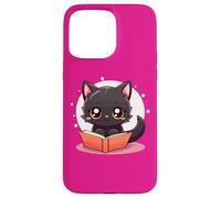 Black Cat Book Lover Reading Easily Distracted By Books Cats Custodia per iPhone 15 Pro Max