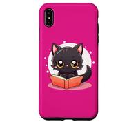 Black Cat Book Lover Reading Easily Distracted By Books Cats Custodia per iPhone XS Max