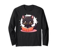 Black Cat Book Lover Reading Easily Distracted By Books Cats Maglia a Manica