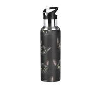 Black Cat Bright Eyes Borraccia in acciaio inox da 32 once a tenuta stagna, borraccia sportiva senza BPA, isolata