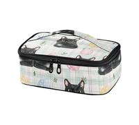 Black Cat Buffalo Plaid Bunny Happy Easter Lunchbox per ragazza Grande Capacità Tote Bag Lunch Box per ragazze adolescenti Mini Lunchbox a prova di perdite