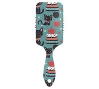 Black Cat Cartoon Fruit cute spazzola per capelli per fine Progettato testa massaggiatore cuoio capelluto per capelli spessi con manico ergonomico cepillo anti crespo para cabello