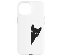 Black-Cat che esce divertente Peek a Boo Peeking Pet Custodia per iPhone 15