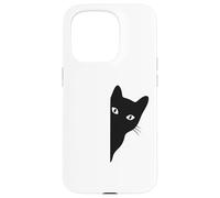 Black-Cat che esce divertente Peek a Boo Peeking Pet Custodia per iPhone 15 Pro