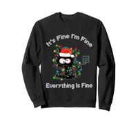 Black Cat Christmas Va Bene STO Bene Va Tutto Bene Felpa
