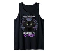 Black Cat Cuffie K-Pop Lover Music Fan Canotta