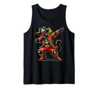 Black Cat Dabbing Dab Parrot Funny Halloween Pirate Costume Canotta