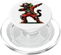 Black Cat Dabbing Dab Parrot Funny Halloween Pirate Costume PopSockets PopGrip per MagSafe