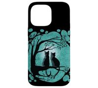 Black Cat Design For Women Kitten Couple Watch The Full Moon Custodia per iPhone 14 Pro Max