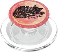 Black Cat Energy Witchy Cat Witch Cute Cat Moon Phase Pink PopSockets PopGrip per MagSafe