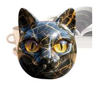 Black Cat Figurine, Resin Cat Desk Decor, Minimalist Art Sculpture, Elegant Home Accent Piece for Men, Women, Animal Lovers, Housewarming, Birthday, Living Room, Bookshelf, 3.54x3.15x3.15 inches