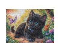 Black Cat Flower Field Puzzle 300 Pezzi Rompicapo Antistress Premium Pressione Ridotta Dopo Il Lavoro Attività Rigenerante Regalo Per Chi È Stressato 300 PCS