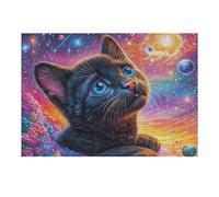 Black Cat Flower Field Puzzle 300 Pezzi Rompicapo Per Tutte Le Occasioni Happy Time Versatile E Divertente Rilassamento Garantito Regalo Per Compleanni E Feste 300 PCS