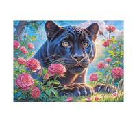 Black Cat Flower Field Puzzle 500 Pezzi Rilassamento Per Adulti Rompicapo Pressione Ridotta Giochi Da Tavolo Solo O in Gruppo Regalo Amico E Colleghi 500 PCS