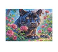 Black Cat Flower Field Rompicapo 300 Pezzi Per Nonni E Nipoti Cartone Rigido Esercizio Mentale Per Serate in Famiglia Da Passatempo Con Poster Incluso 300 PCS（40x28cm）