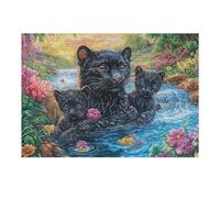 Black Cat Forest Night Rompicapo 300 Pezzi Per Decorazione Murale Grande Formato Cartone Rigido Panoramico Per Pareti Ampie Stampa Ad Alta Definizione 300 PCS