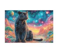 Black Cat Galaxy Starry Puzzle 1000 Pezzi Rilassamento Per Adulti Rompicapo Pressione Ridotta Giochi Da Tavolo Solo O in Gruppo Regalo Amico E Colleghi 1000 PCS