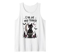 Black Cat Gatto Gotico Humor Luna Sarcastico Witchy Bat Canotta
