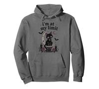 Black Cat Gatto Gotico Humor Luna Sarcastico Witchy Bat Felpa con Cappuccio