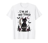 Black Cat Gatto Gotico Humor Luna Sarcastico Witchy Bat Maglietta