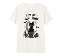 Black Cat Gatto Gotico Humor Luna Sarcastico Witchy Bat Maglietta Premium