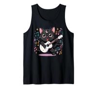 Black Cat Guitar Rock Kawaii Goth Girl Vestiti Rosa Goth Canotta