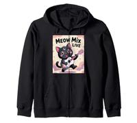 Black Cat Guitar Rock Kawaii Goth Girl Vestiti Rosa Goth Felpa con Cappuccio
