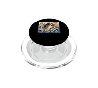 Black Cat Hunting Shark Ukiyo-e Ocean Art Japanese Style PopSockets PopGrip per MagSafe