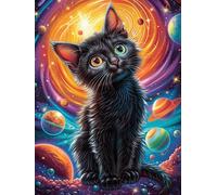 Black Cat in A Cosmic Galaxy Puzzle 500 Pezzi Serate In Casa Con Amici Wildlife Pet Giochi Da Tavolo Per Gruppo Divertimento E Convivialità Regalo Per Amici E Parenti 500 PCS