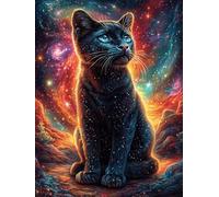 Black Cat in Cosmic Forest Rompicapo 1000 Pezzi Per Regalo Di Epifania Cartone Spesso Per Bambini Magical Accompany Fairy Tale Attività Educativa Per Tutta La Famiglia Edizione Limitata Da Passatempo