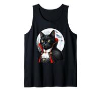 Black Cat Kitty Vampire. Divertente Vamp Halloween Carnevale Party Canotta