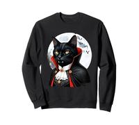 Black Cat Kitty Vampire. Divertente Vamp Halloween Carnevale Party Felpa