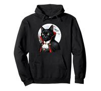 Black Cat Kitty Vampire. Divertente Vamp Halloween Carnevale Party Felpa con Cappuccio