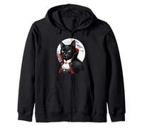 Black Cat Kitty Vampire. Divertente Vamp Halloween Carnevale Party Felpa con Cappuccio