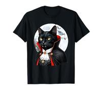 Black Cat Kitty Vampire. Divertente Vamp Halloween Carnevale Party Maglietta
