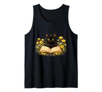 Black Cat Libro Aperto Caldo Vintage Accogliente Lettori Adorabili Canotta