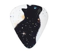 Black Cat Looking Up Chitarra AcusticaPlettri per Chitarra 12 Pezzi, Chitarra Elettrica Essenziale Plettri per Chitarra Spessi e Sottili Studenti 0,46 0,96 0,71 Mm